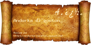 Andorka Ágoston névjegykártya